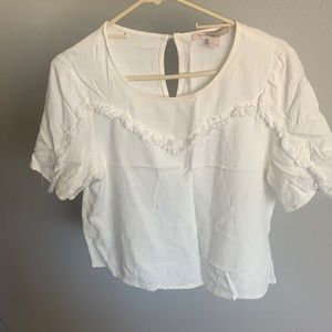 Cute White Ruffle Top